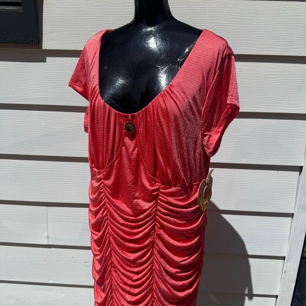 NWT Apple Bottoms Ruched Midi Dress Y2K Women’s 2XL